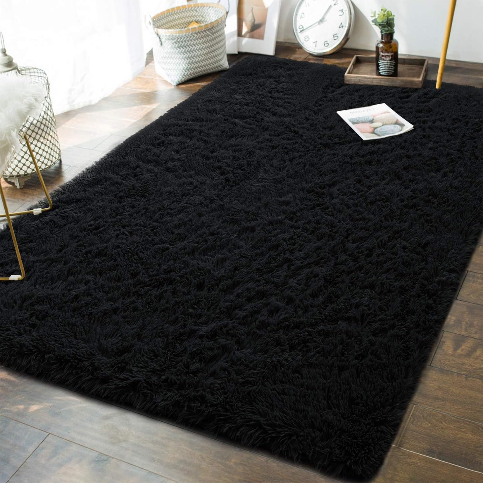 Tapis chambre super doux de style shaggy moelleux 170 x 220 cm