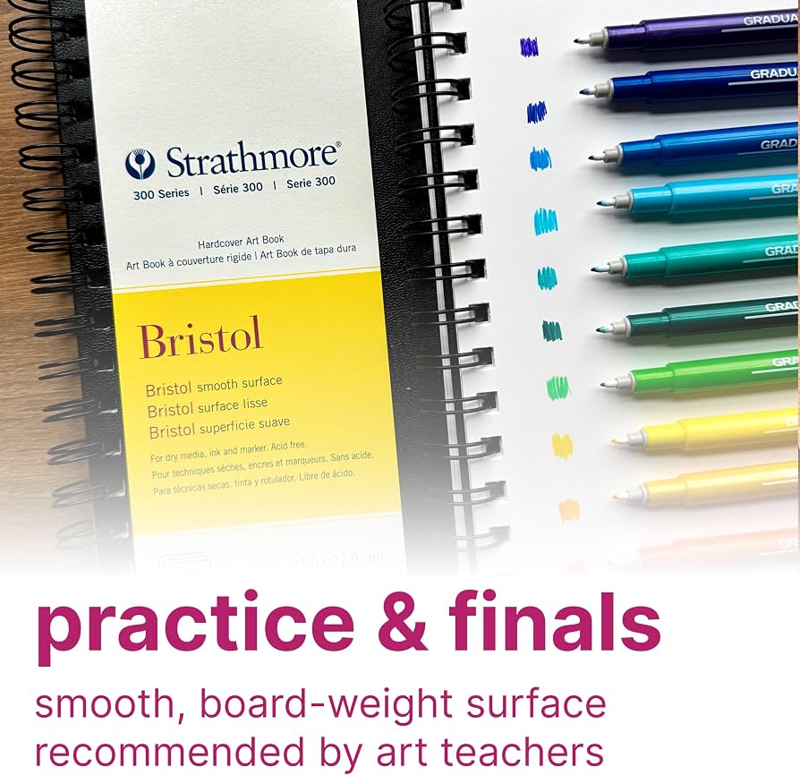 Strathmore 300 Series Bristol Paper Art Book, Smooth Texture Black