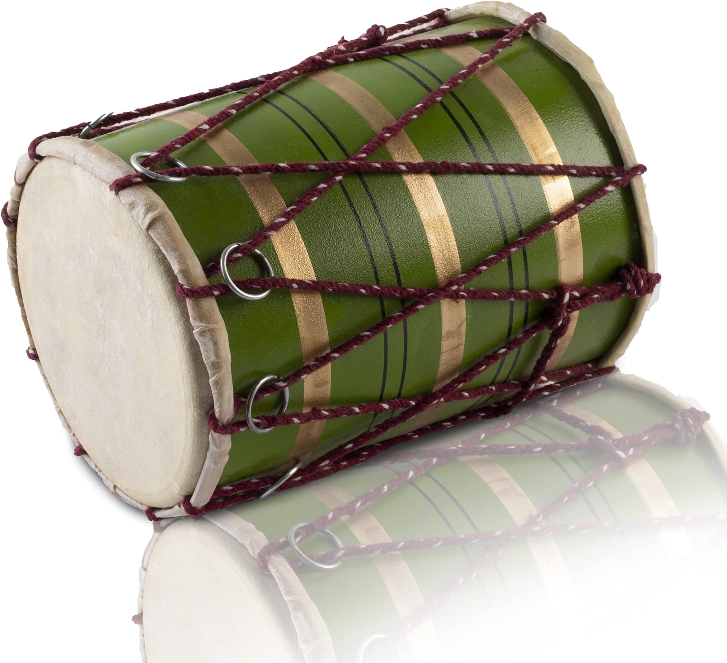 Handmade Wooden & Leather Classical Indian Folk Tabla Drum Set Hand Percussion Drums World Musical Instruments Punjabi Dhol Dholak Dholki 20 x 15 cms