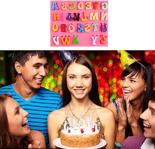 Miniatura 3 de Moldes de letras del alfabeto, molde de silicona para fondant de chocolate, arcilla polimérica, caramelo, gomosa, decoración de pasteles