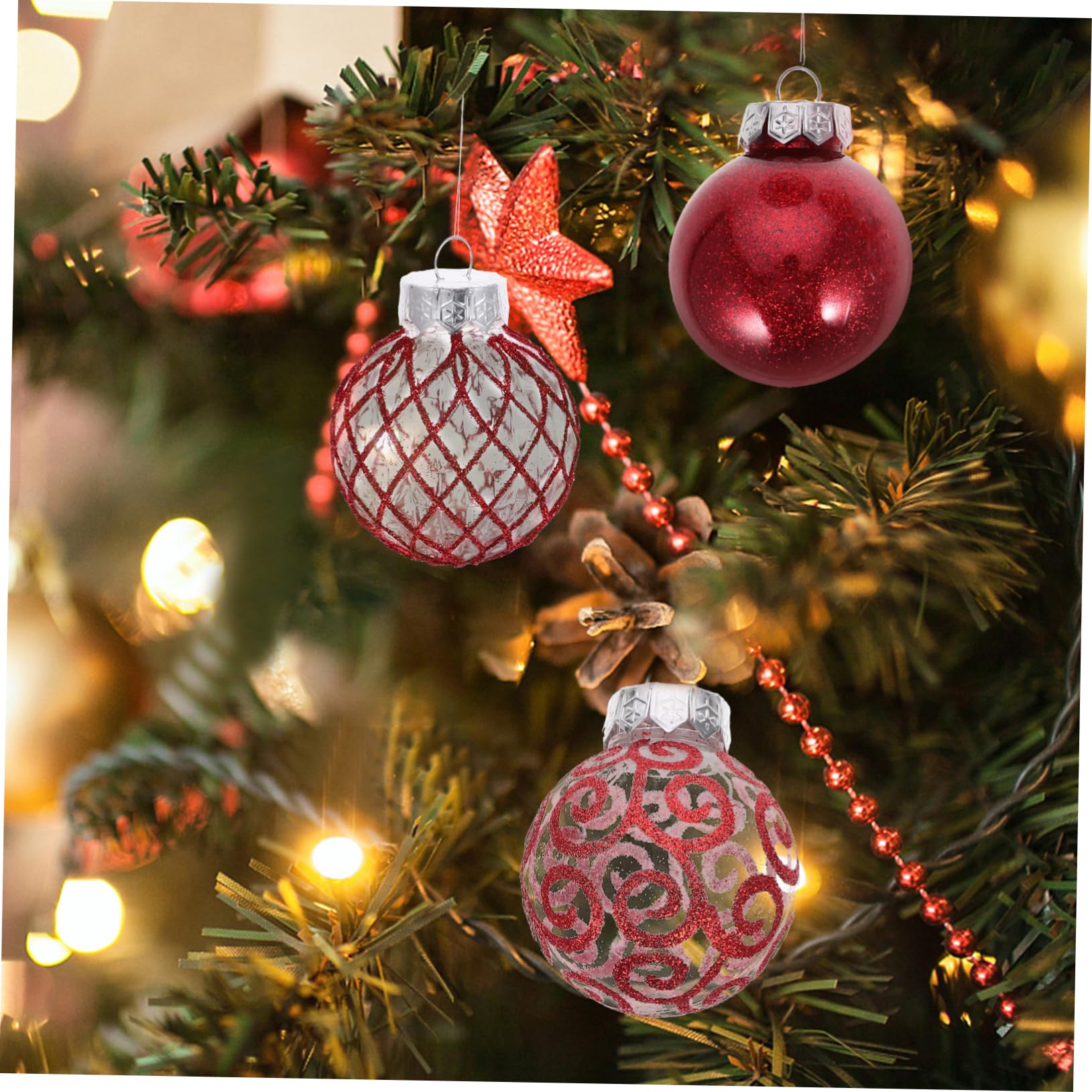 30 Stück Glaskugeln Weihnachten Hängende Weihnachtsbaumkugeln Weihnachtsdeko Mit Kugelornamenten Kugelanhänger Zum Aufhängen Weihnachtsbaumdeko