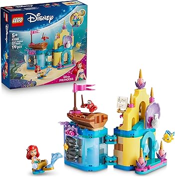 LEGO|Disney Princess Ariel's Magical Mini Palace - The Little Mermaid Castle Toy w/a Micro Doll plus Sebastian & Flounder Animal Figures - Gift for 5+ Year Old Girls - 43285