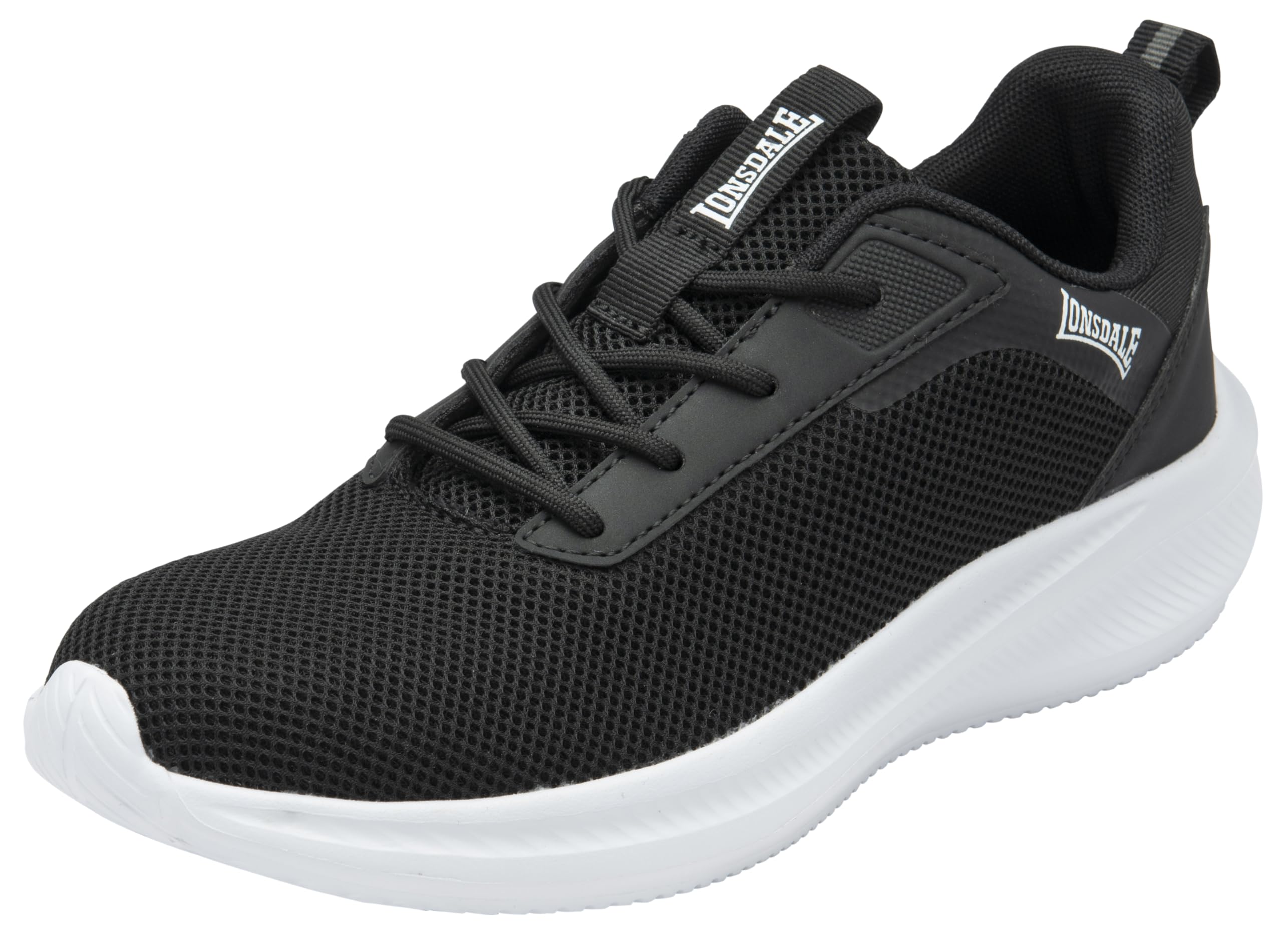 Lonsdale Men's Bowside Sneaker, Black/White, 8 UK