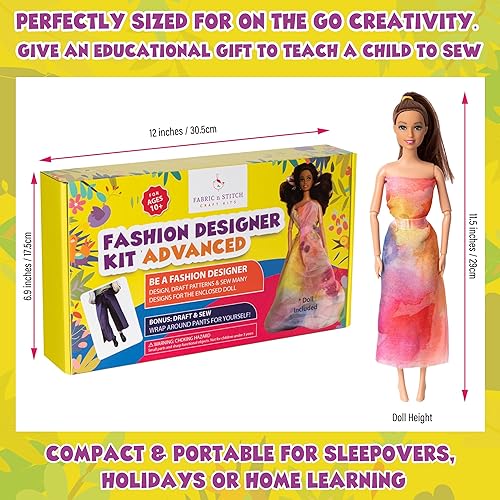 Miniatura 3 de Kits de diseño de moda para niñas. Aprende a usar patrones, dibujar y rediseñar patrones, coser y hacer un vestido de novia y más para la muñeca