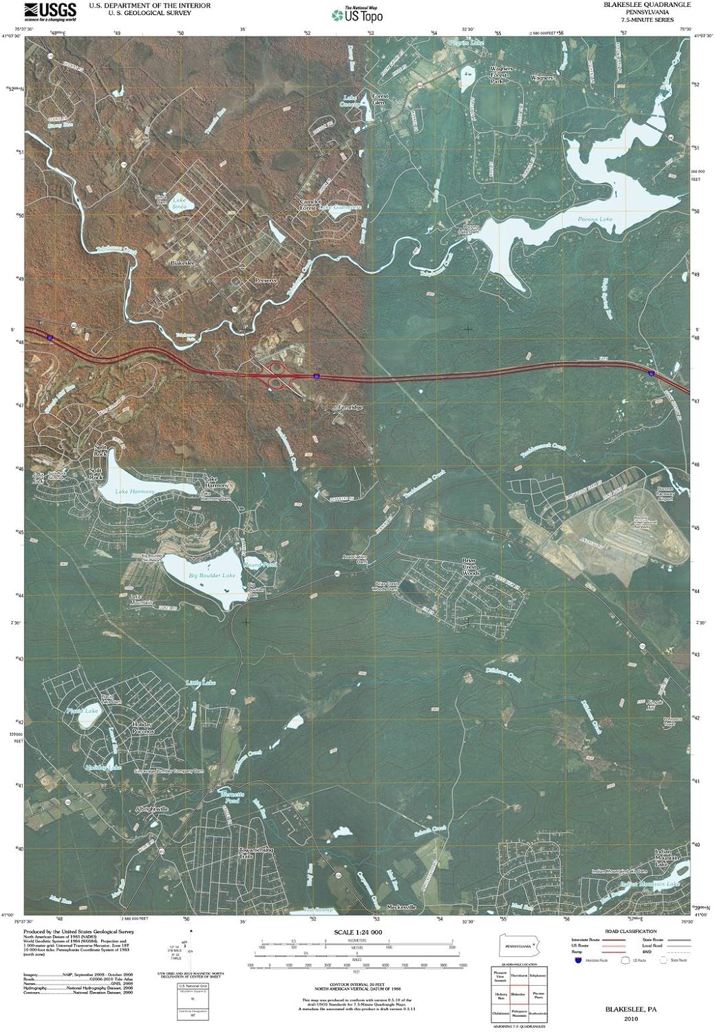 2010 Blakeslee, PA Pennsylvania USGS Historical