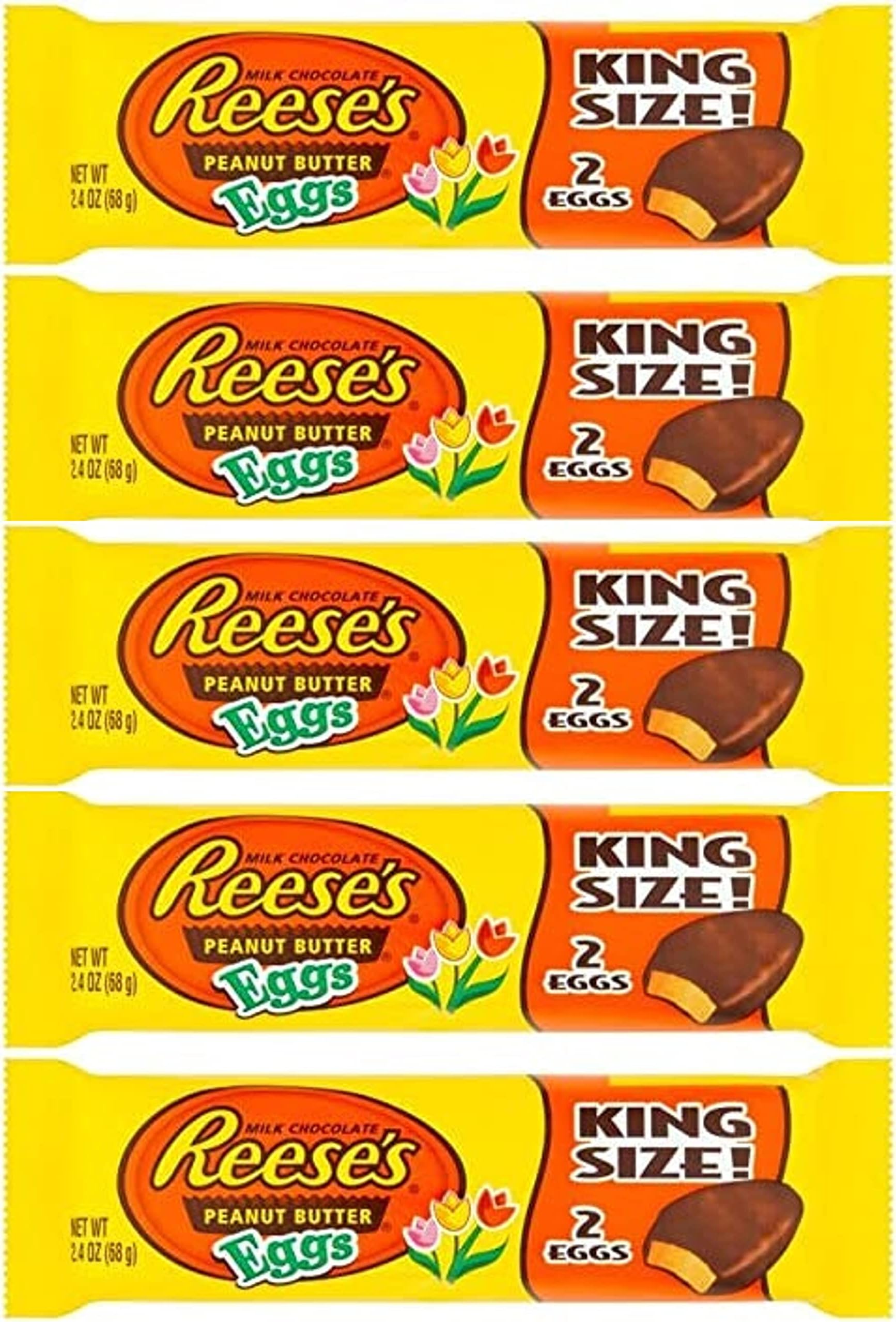 Easter Peanut Butter Eggs, King Size, 2.4-Ounce Packages (5pack)5