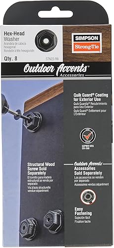 Simpson Strong-Tie STN22-R8-1" Acentos para exteriores Arandela de cabeza hexagonal 8ct