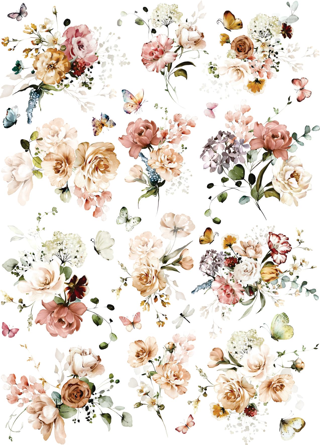 Boho Garden Rice Paper, 29 x 40cm (1pc) - for Furniture Poster Craft Decoupage by CRAFT KREATIVELY