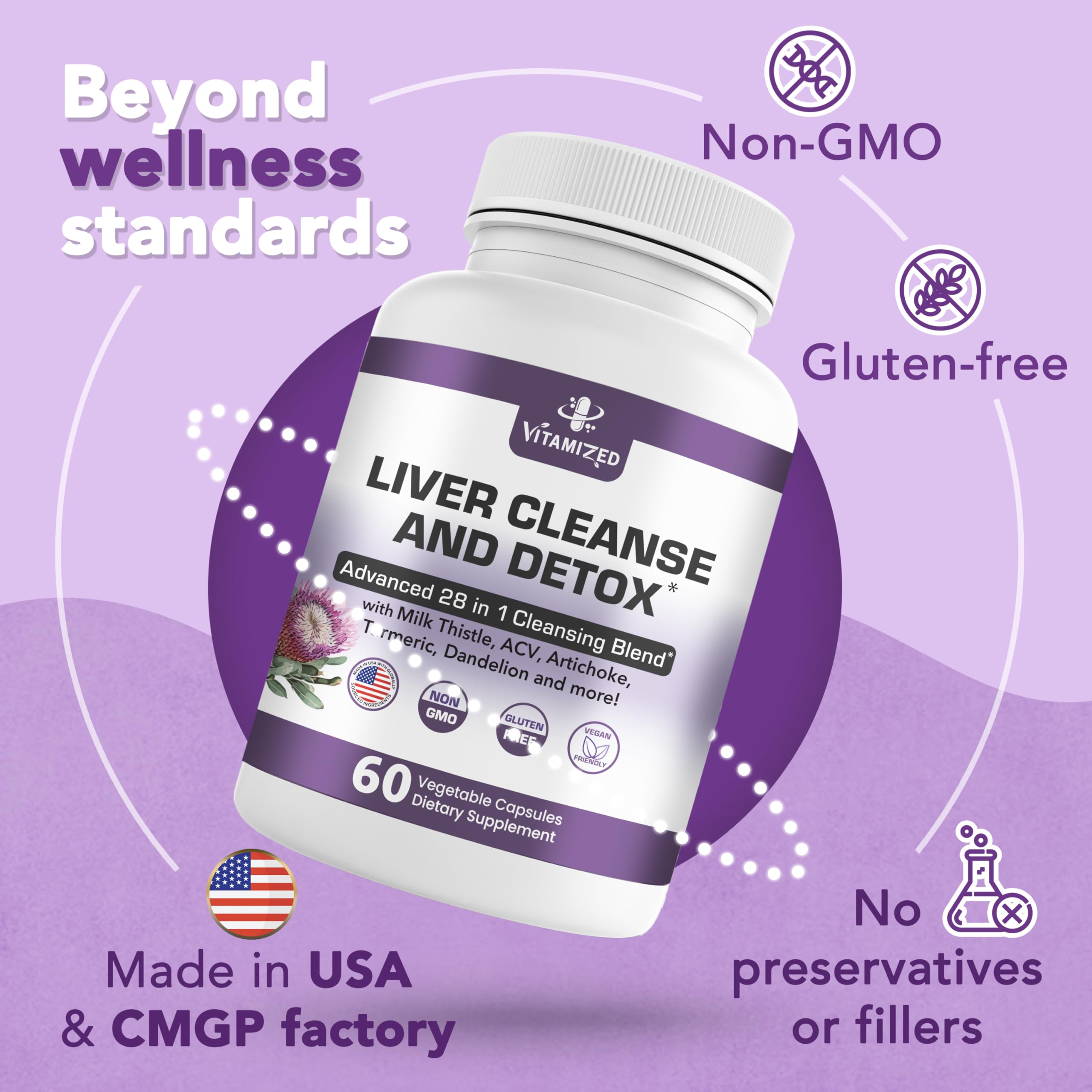 Liver Cleanse Detox & Repair Fatty Liver Supplements 28-in-1 - 60 count — Amazon image 8