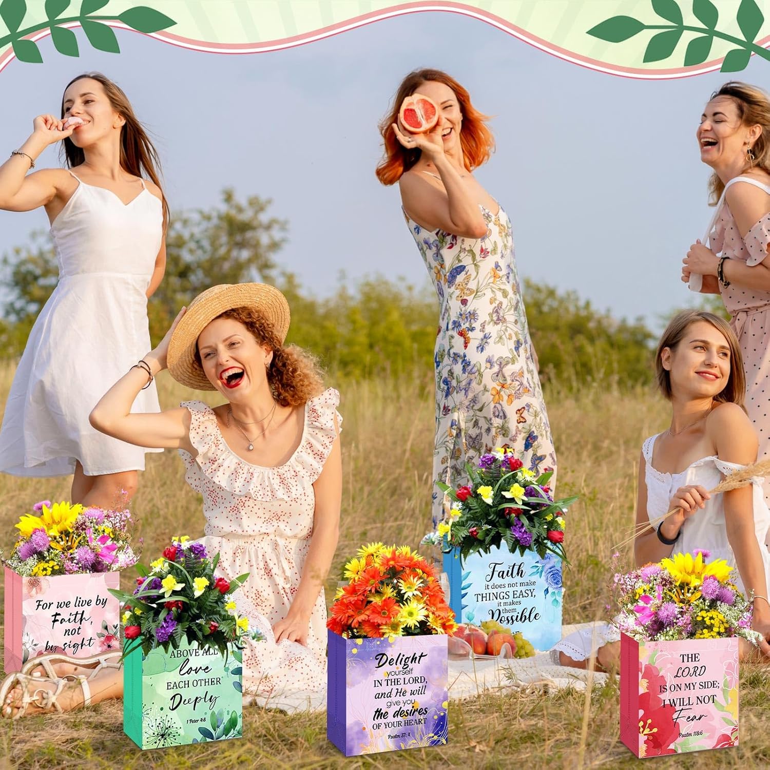 Christian Gift Bags with Handles Easter Non Woven Bible Verse Gift Bag Bulk Reusable Religious Baptism Tote - Image 7