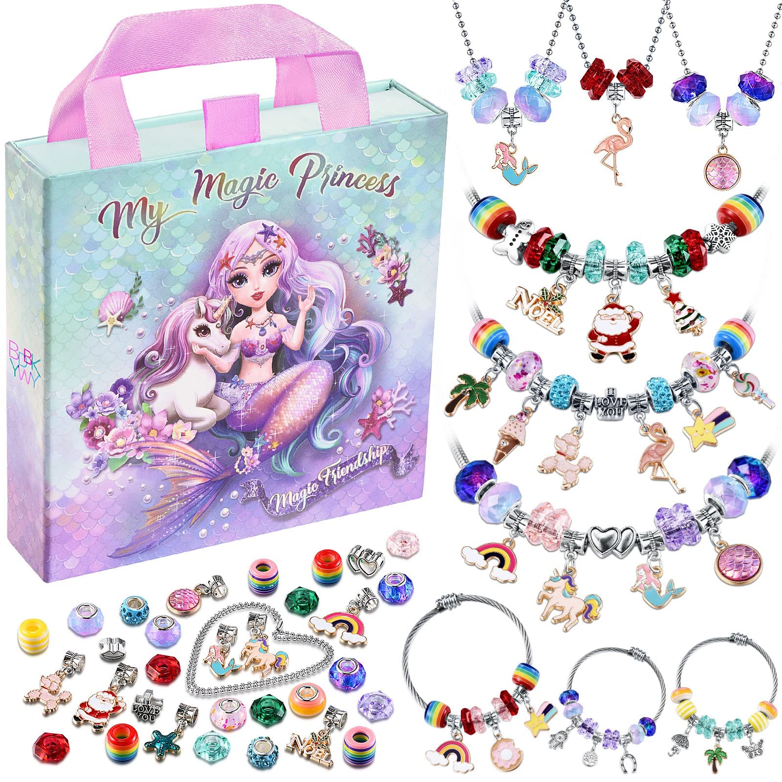 Sponsored Ad – SYOSI Charm Bracelet Making Kit, Teen Girl Gifts Jewelry Making Kit, Unicorn/Mermaid Girl Toys Art Supplies Crafts for Girls Age 8-12