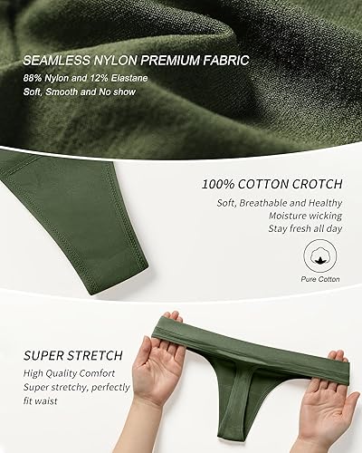 Miniatura 5 de SHARICCA - Tangas sin costuras para mujer, sexy, transpirables, sin rastros, ropa interior, mujer, paquete múltiple