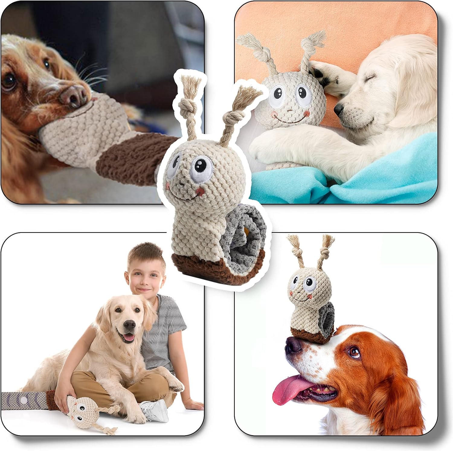 Pet Supplies : MIDOG 2-in-1 No Stuffing Plush Dog Toys Squeaky Durable Crinkle Dog Toy for Large Dogs Indestructible Stuffed Dog Chew Toy for Aggressive Chewers Small Medium Dog Tug Toy Pet Treat Toy Puppy Toys : 