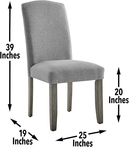 Miniatura 3 de Steve Silver Co Emily - Silla auxiliar de comedor, juego de 2 sillas, tela 100% poliéster, patas cónicas de madera maciza, estilo transitorio,