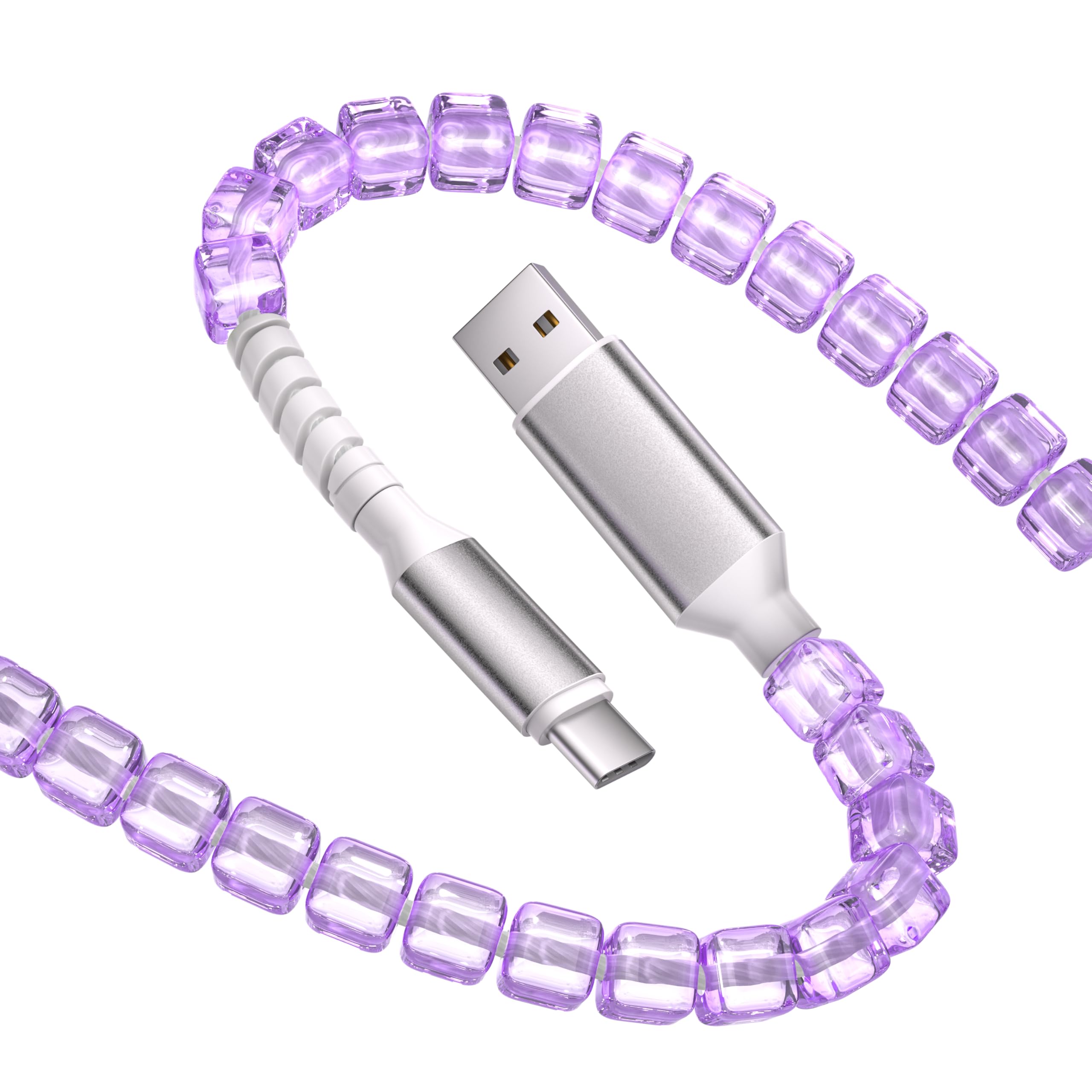 Photo 1 of XNMOA USB-A to USB-C Fast Charging Cable - Purple, 3.3ft