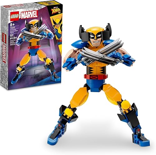 LEGO Marvel Wolverine Figura de construcción 76257 Figura de acción de Marvel para construir, totalmente articulada Marvel coleccionable con 6