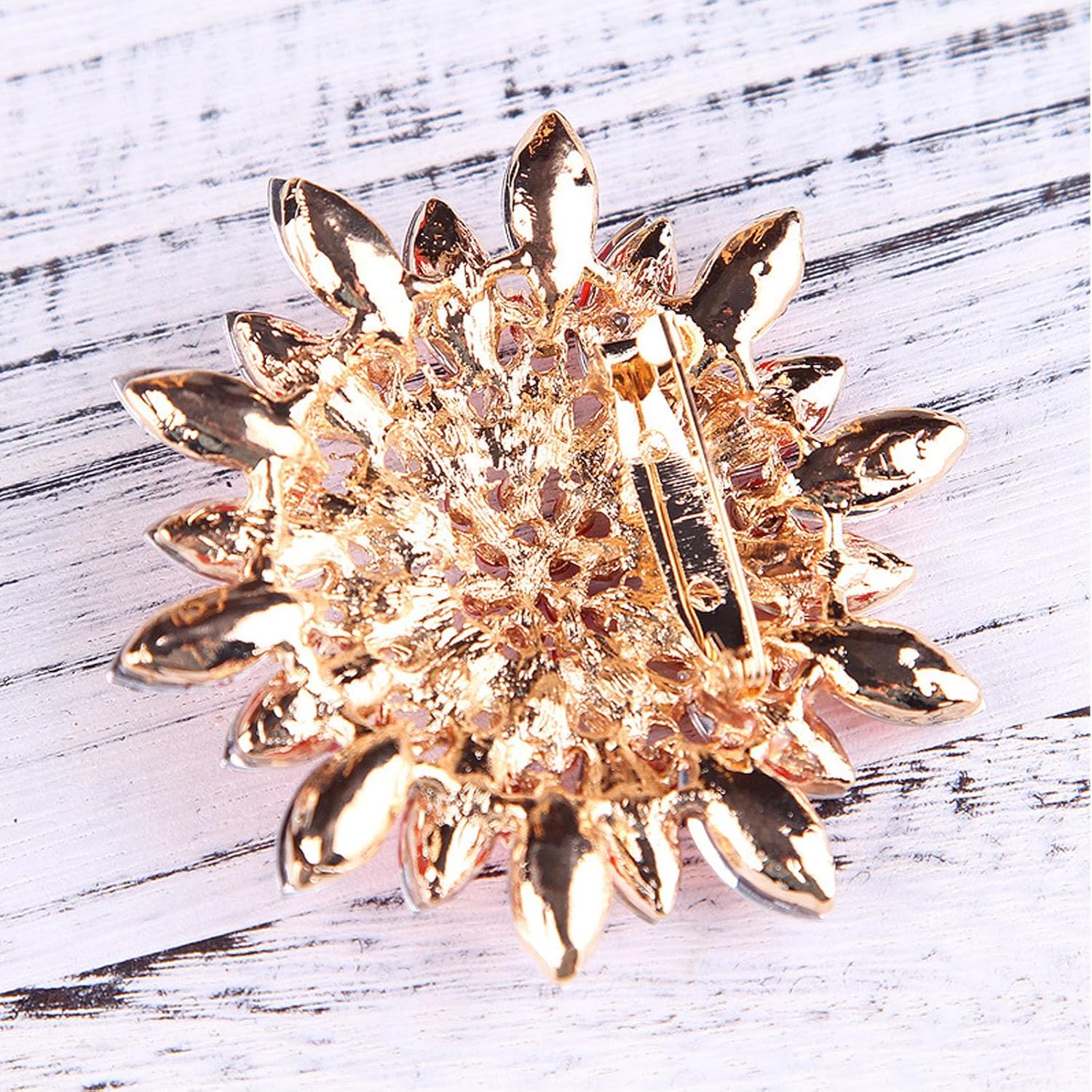 Premium Rhinestone Sunflower Brooch Pin for Women,Pink/White/Red/Black Flower Brooch Stylish Elegant Crystal Brooch Clothing Hat Bag Accessories Jewerly Gifts - Image 5