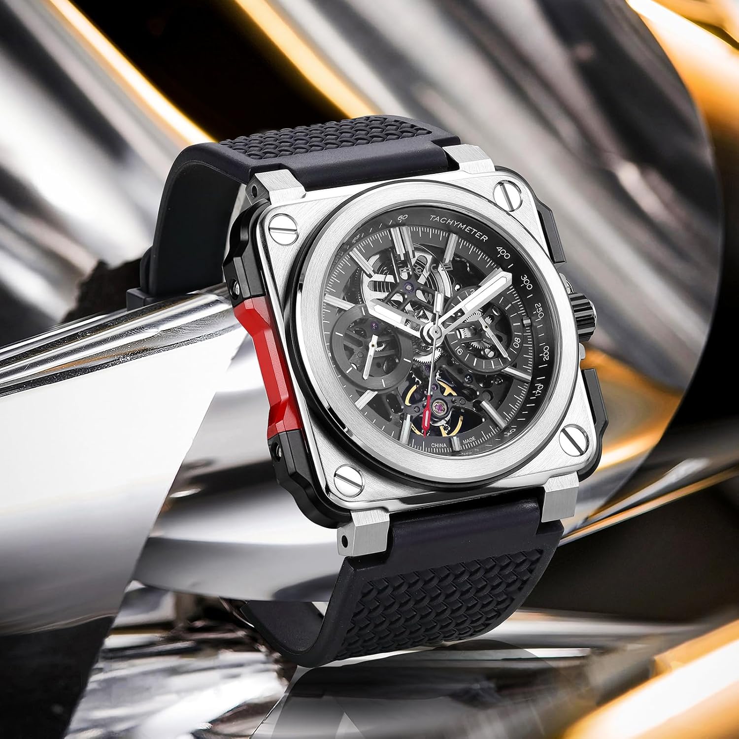 Montre Automatique Carrée pour Hommes Vignette 4