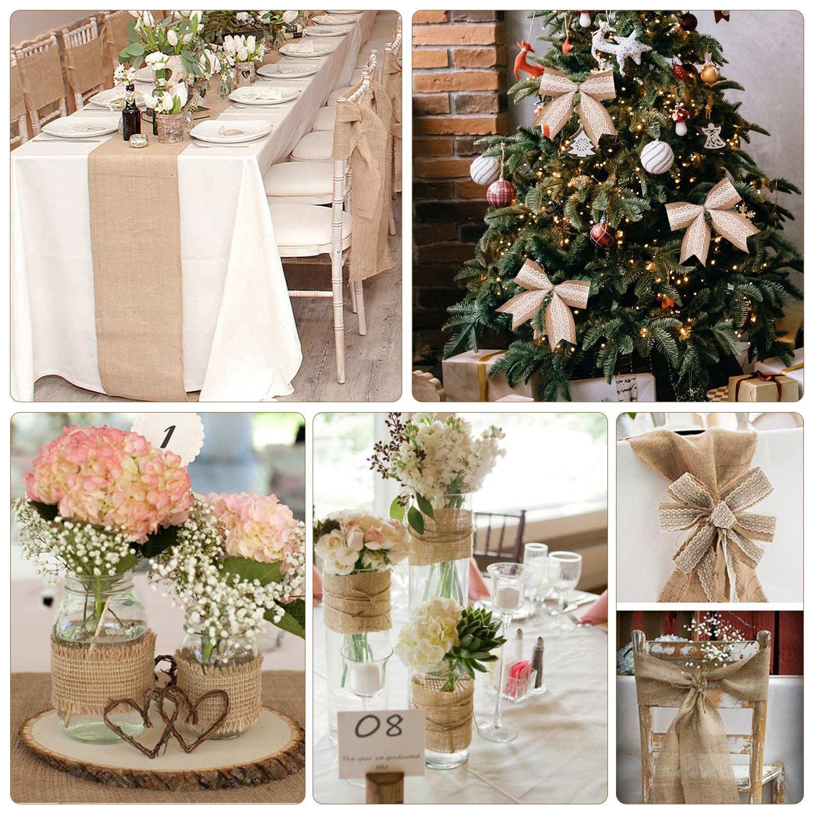 10 m/rol in 5 cm/10 cm/15 cm, jute koord, vintage tafelloper voor doe-het- zelf, handwerk, decoratie, bruiloft, feest, ceremonie, decoratie, vilt, kaki, 15 cm