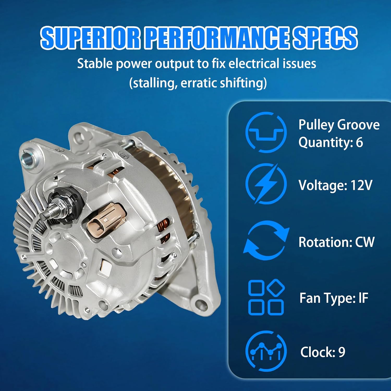 11231N Car Alternator for Chry.sler 200 Sebring Dodge Avenger Caliber Jeep Compass Patriot 2.0L 2.4L L4 Automotive Replacement Alternators 4801323AB 4801323AC 4801323AD