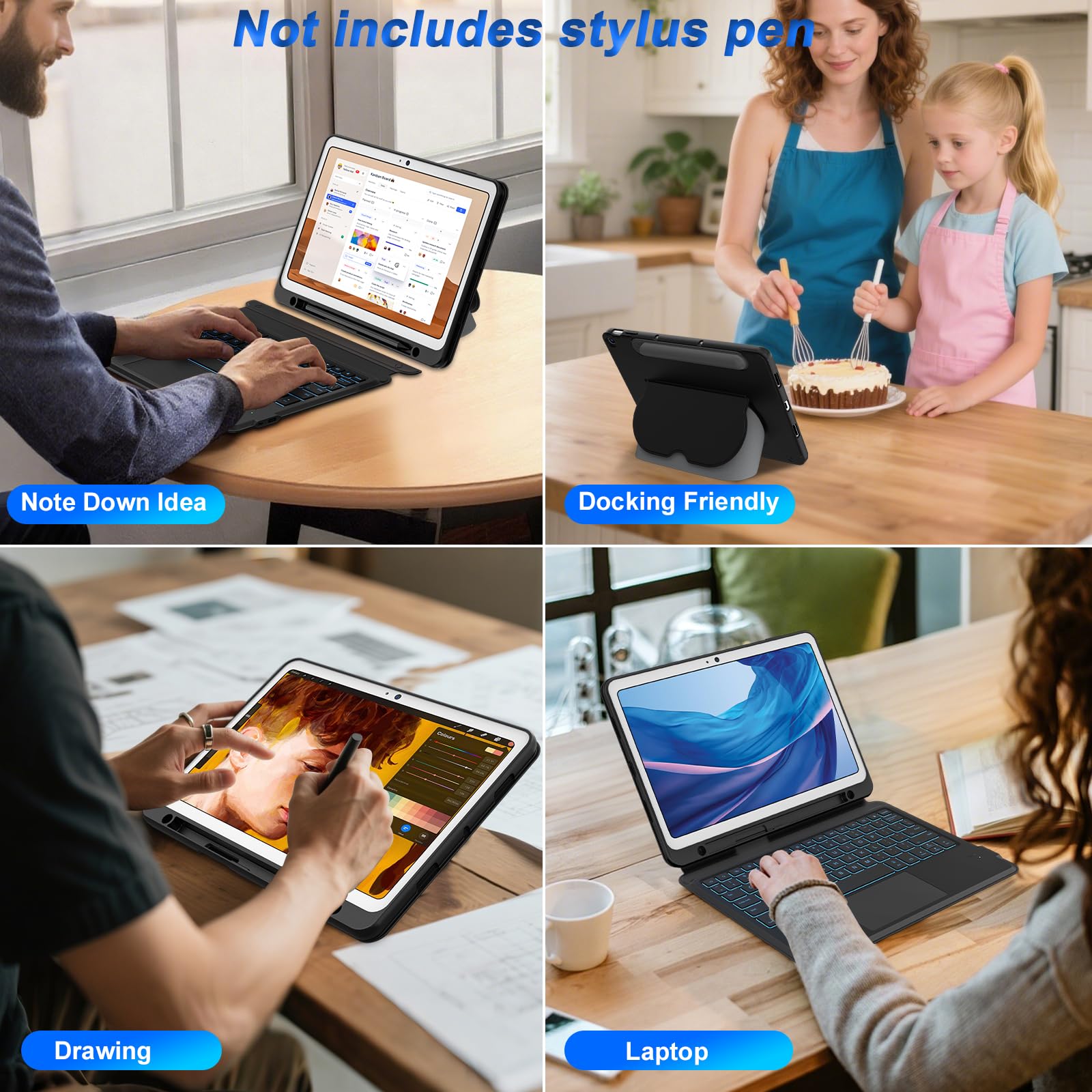 for Google Pixel Tablet 11-inch (2023) Keyboard Case, Detachable Magnetic Stand, Rechargeable Backlit Keyboard with Palm Rejection Touchpad, Protective Cover Compatible with Speaker Dock