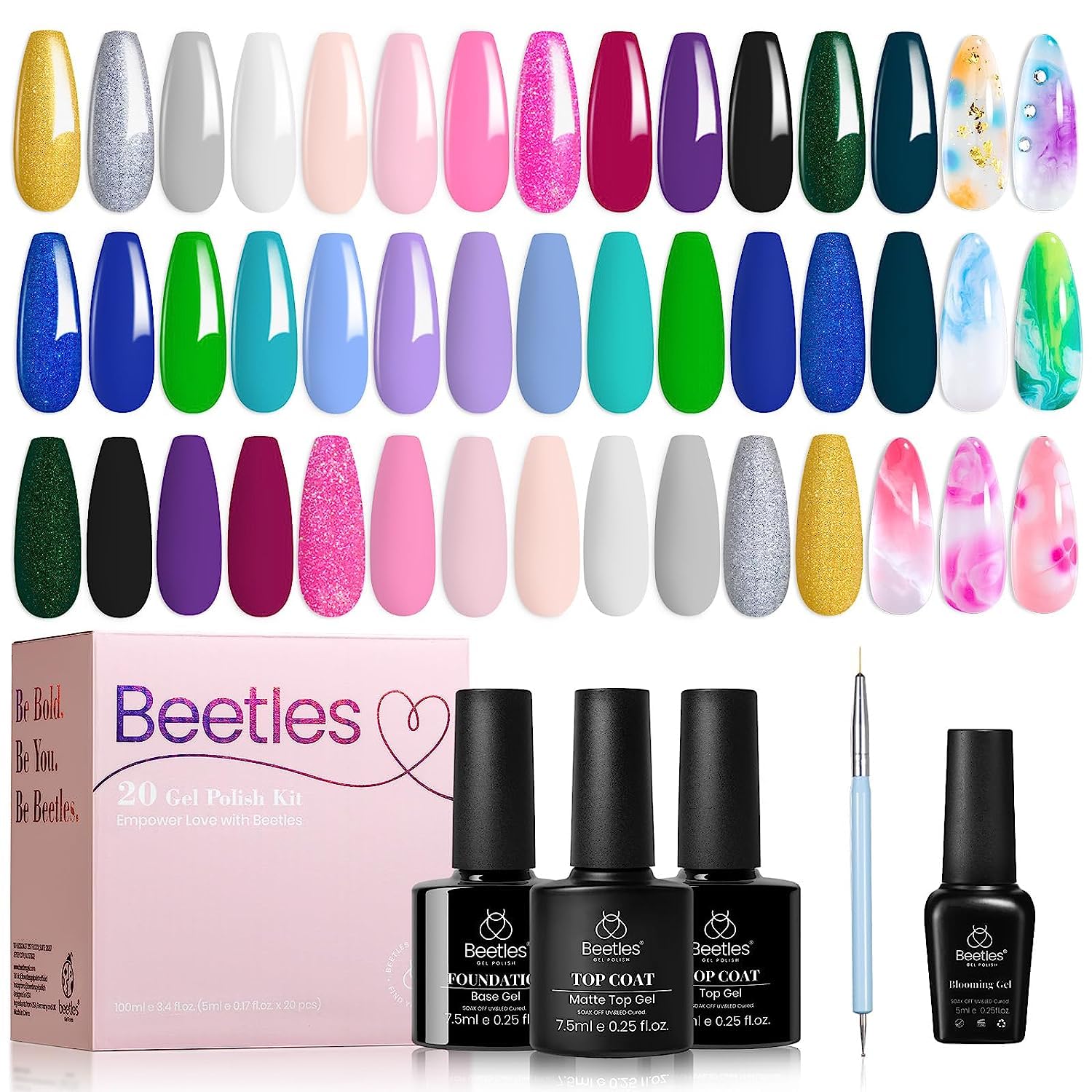 beetles Gel Polish Nail Set 36 Colors Lingering Grace