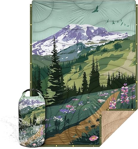 Manta de vellón Sherpa para camping, combinada 2 en 1, ultra suave, cálida y saco de dormir ultraligero para todas las estaciones, campamento al