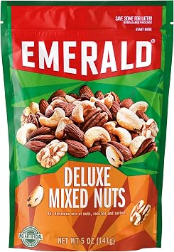Emerald Deluxe Mixed Nuts, 5 Ounce Resealable Bag- 6 per case.