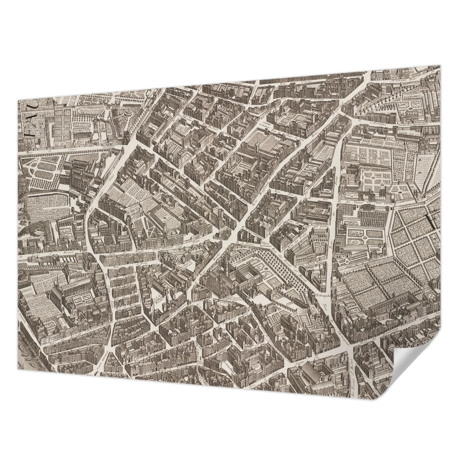 Papel tapiz adhesivo laberinto urbano para decorar paredes de dormitorio y salas modernas