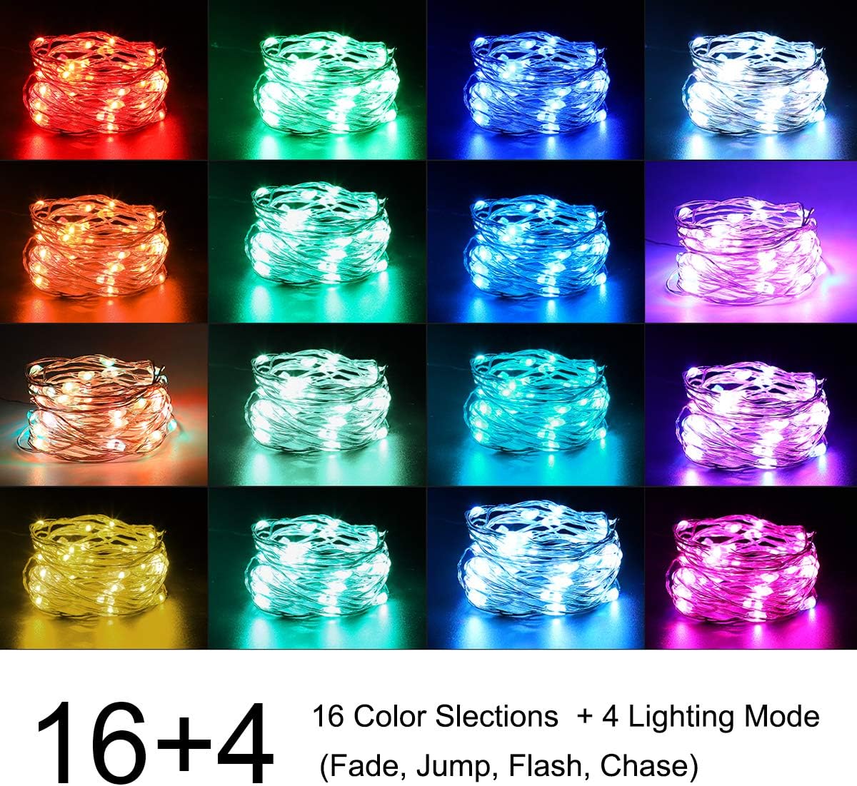 BINZET 33Ft Fairy Lights - With 100 Leds 16 [Multi] Colors Changing Starry String Lights - Remote Controlled Waterproof Twinkle Lights for Bedroom Party Halloween Christmas Decor [USB Style with Plug]