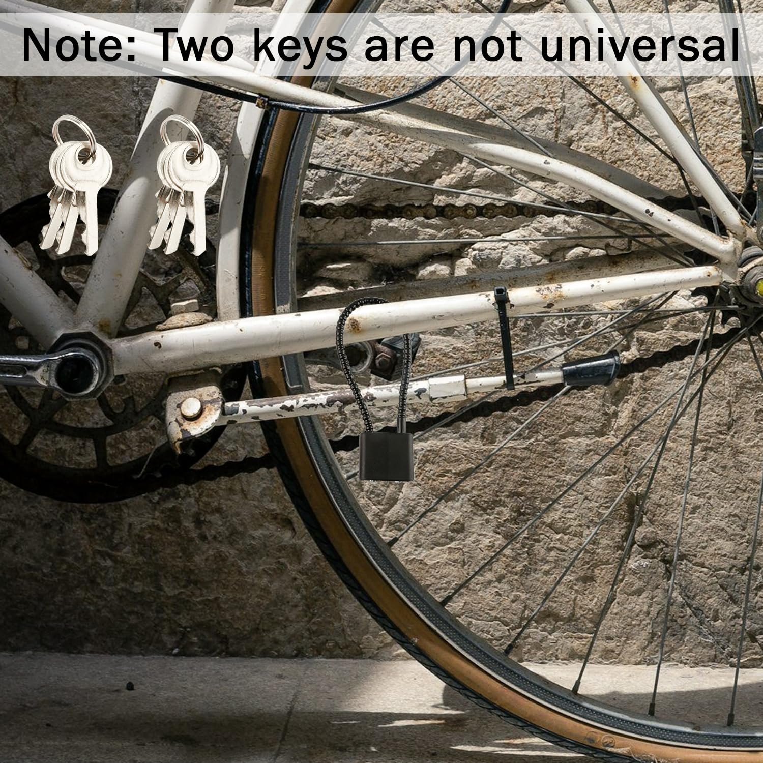 Tabanzhe Long Steel Rope Padlocks with Keys, 2PCS 20cm Cable Heavy Duty Locks for Suitcase Luggage, Gate, Bicycle, Gym Locker - Image 4