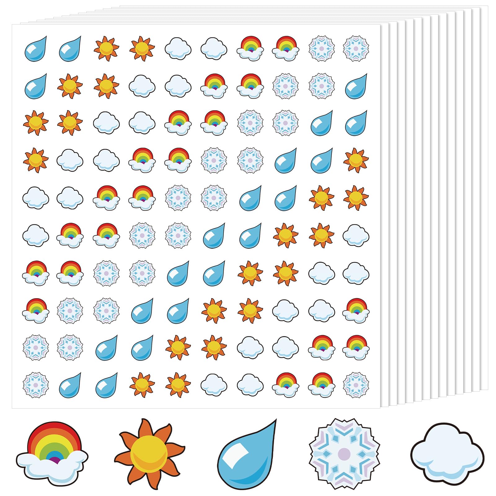 Mini autocollants météo pour tableau de classe et loisirs créatifs AmazingSpark