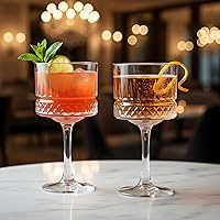 Vista 2 de The Buybox - Copa de vidrio extra grande, copas de copa vintage, copas de vino cuadradas grandes. Cóctel, champán, copas de margarita, cristalería