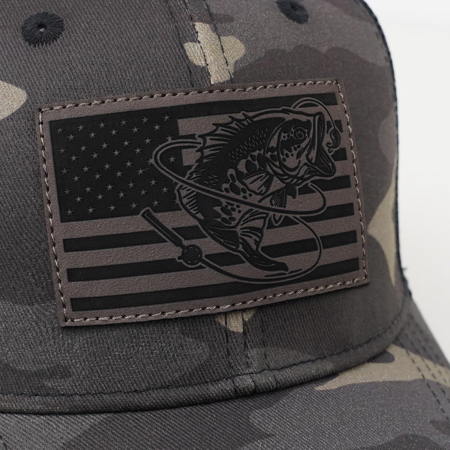 Fishing Gifts for Men - Snapback & Trucker Hats - American Flag Outdoor Fishing Hat image 4