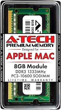 A-Tech 8GB RAM for Apple MacBook Pro Early/Late 2011, iMac Mid 2010 27 inch 4-Core, Mid 2011 21.5/27 inch, Mac mini Mid 2011 | DDR3 1333MHz PC3-10600 204-Pin SODIMM Memory Upgrade Module