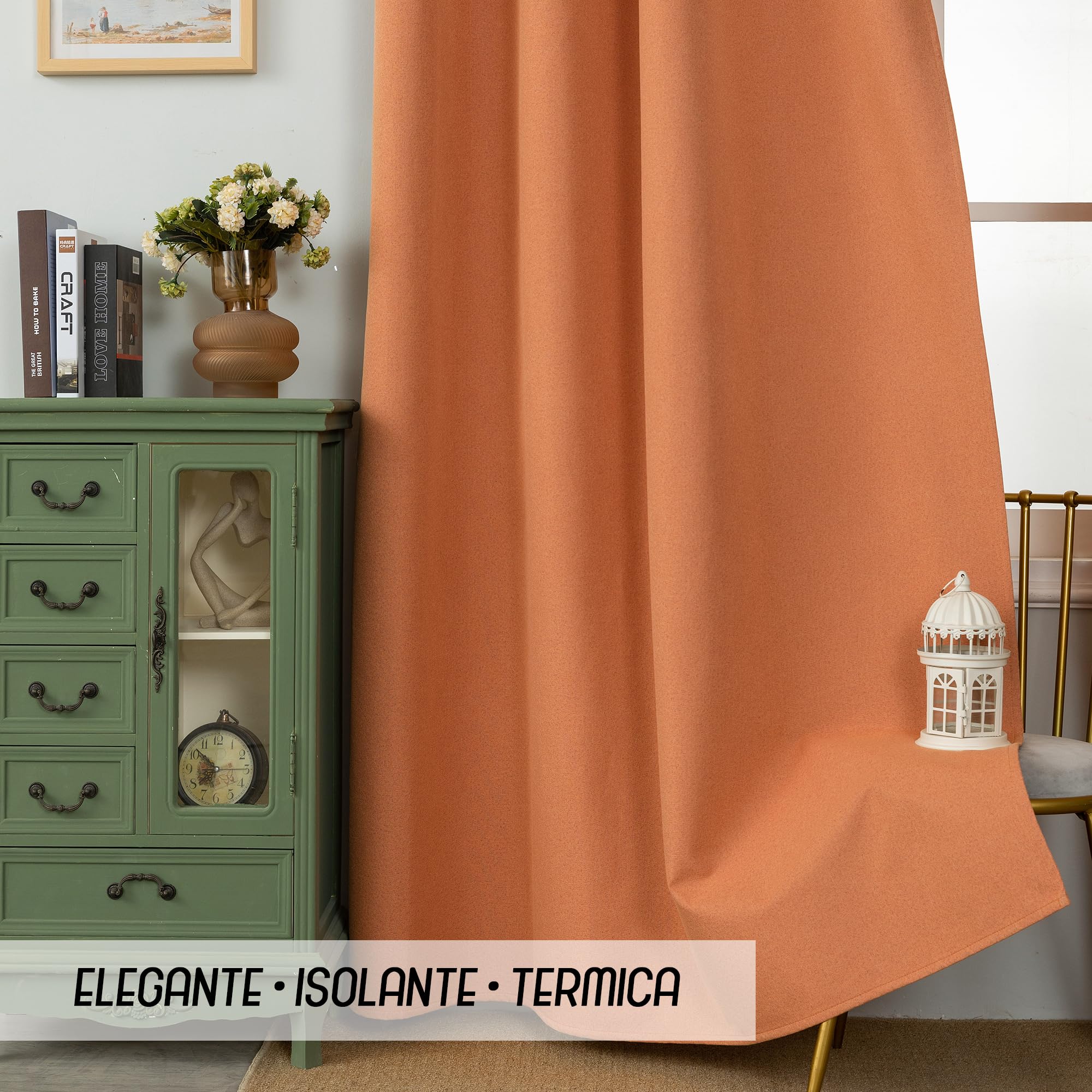 GIRASOLE HOME Barbados Thermo-Vorhang, 100 % blickdicht, mit Ösen