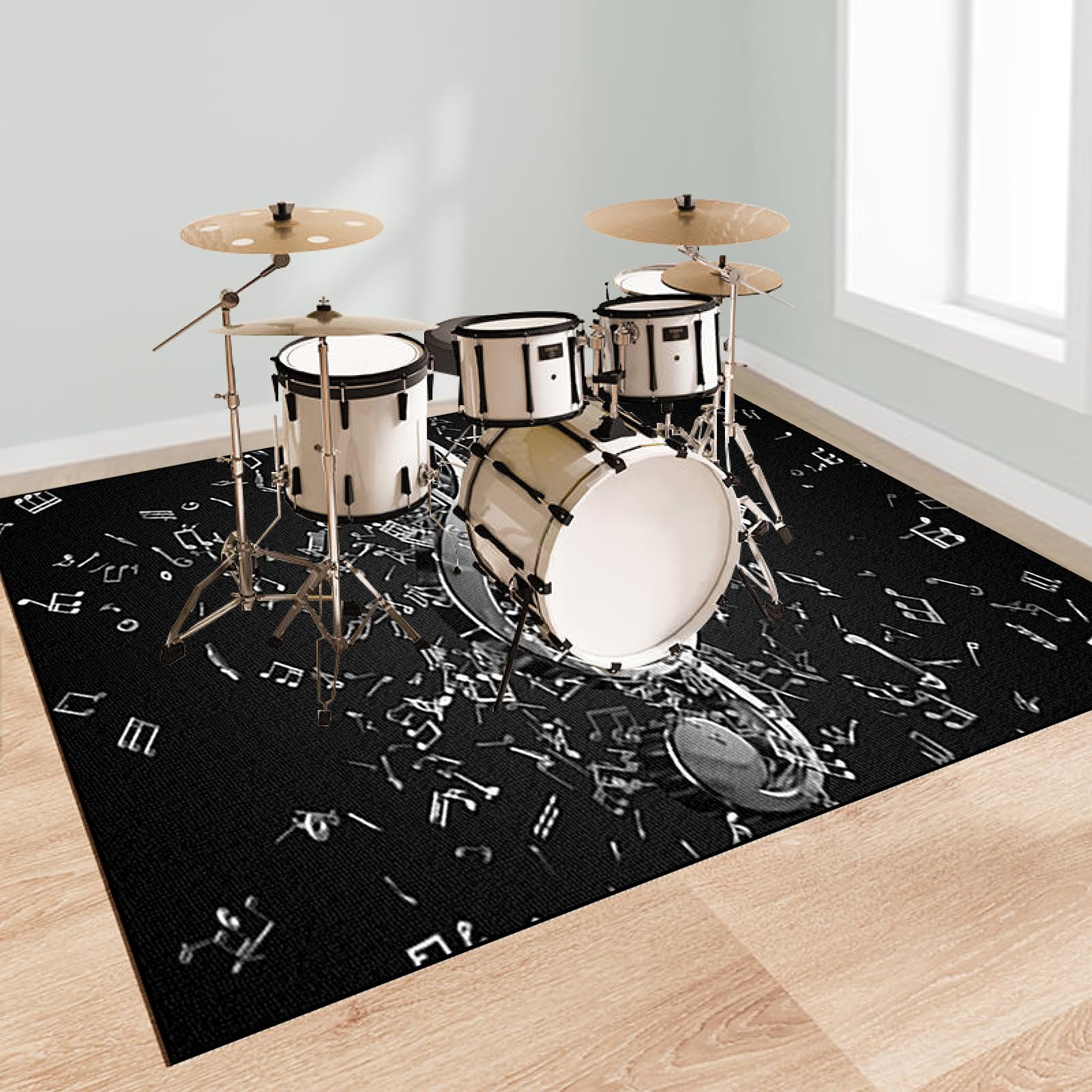 Tappeto Batteria Acustica, Tappeto Batteria Insonorizzante, Tappeto a Tamburo, Tappetini per Batterie in Strumenti Musicali per Batteria Elettronica Grancassa Rullante Tappeto Drum 230 x 180 cm