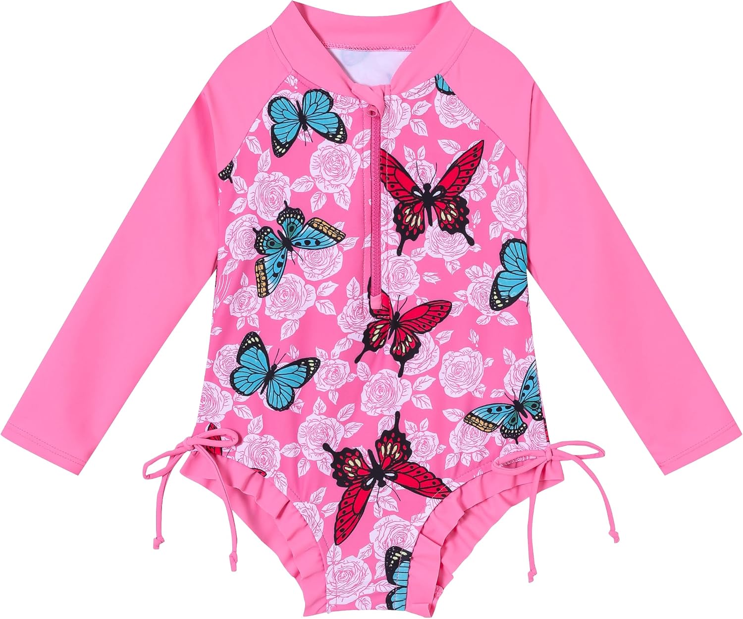 Baby Girls Long Sleeve One Piece Swimsuit Rash Guard Infant Girl Swimsuit Baby Beach Bathing Suit 1-8 Years