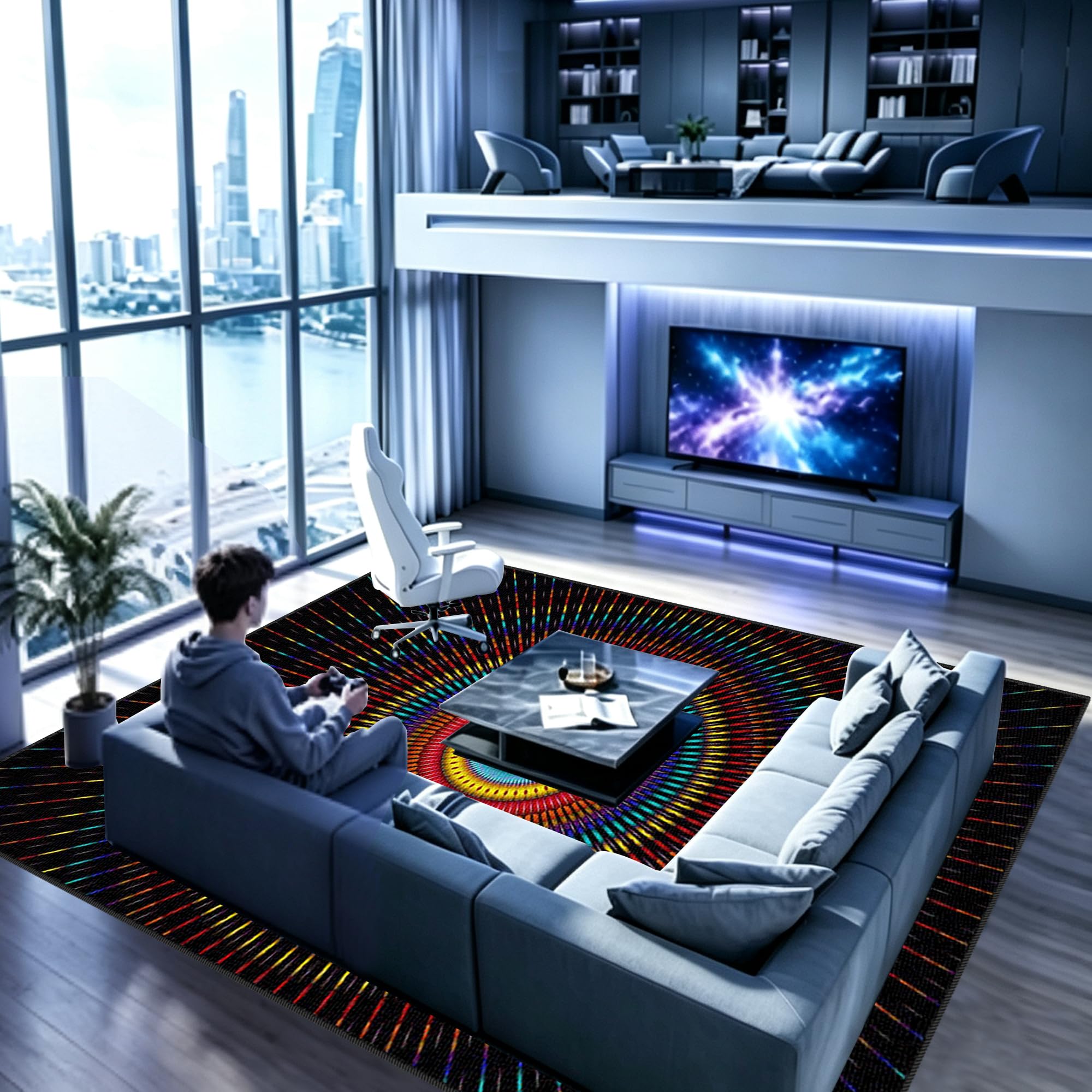 Tapis Sol Gaming 200 x 290 cm pour Salon Chambre Chambre Salle à Manger Cuisine