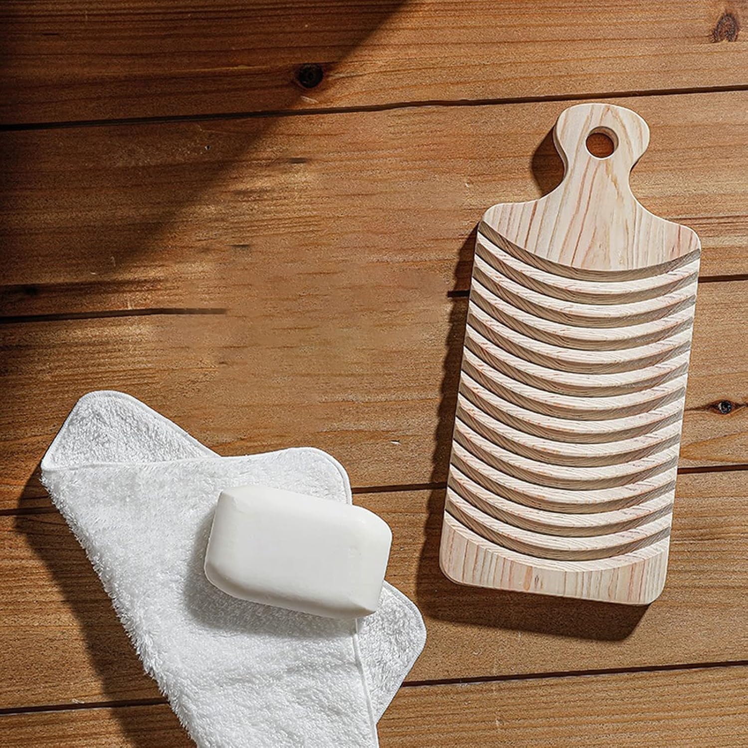 Washboard Wood Washboard Hinoki Mini Washing Board Portable Non-Slip Clothes Scrubboard Hand Wash Laundry Board