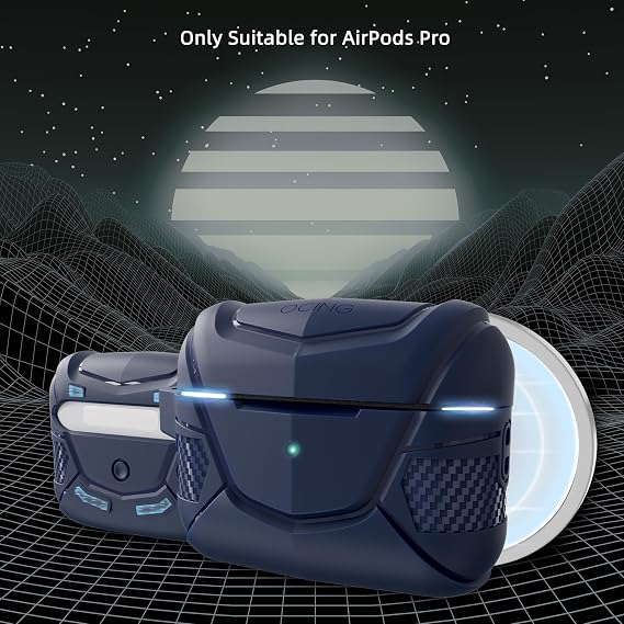 for AirPods Pro 2 Case, Hard Protective Cover,Compatible with AirPods Pro 2nd/1st Generation Case, Compatible with MagSafe, Magnetic Secure Automatic Lock with Cleaner Kit (Navy Blue)