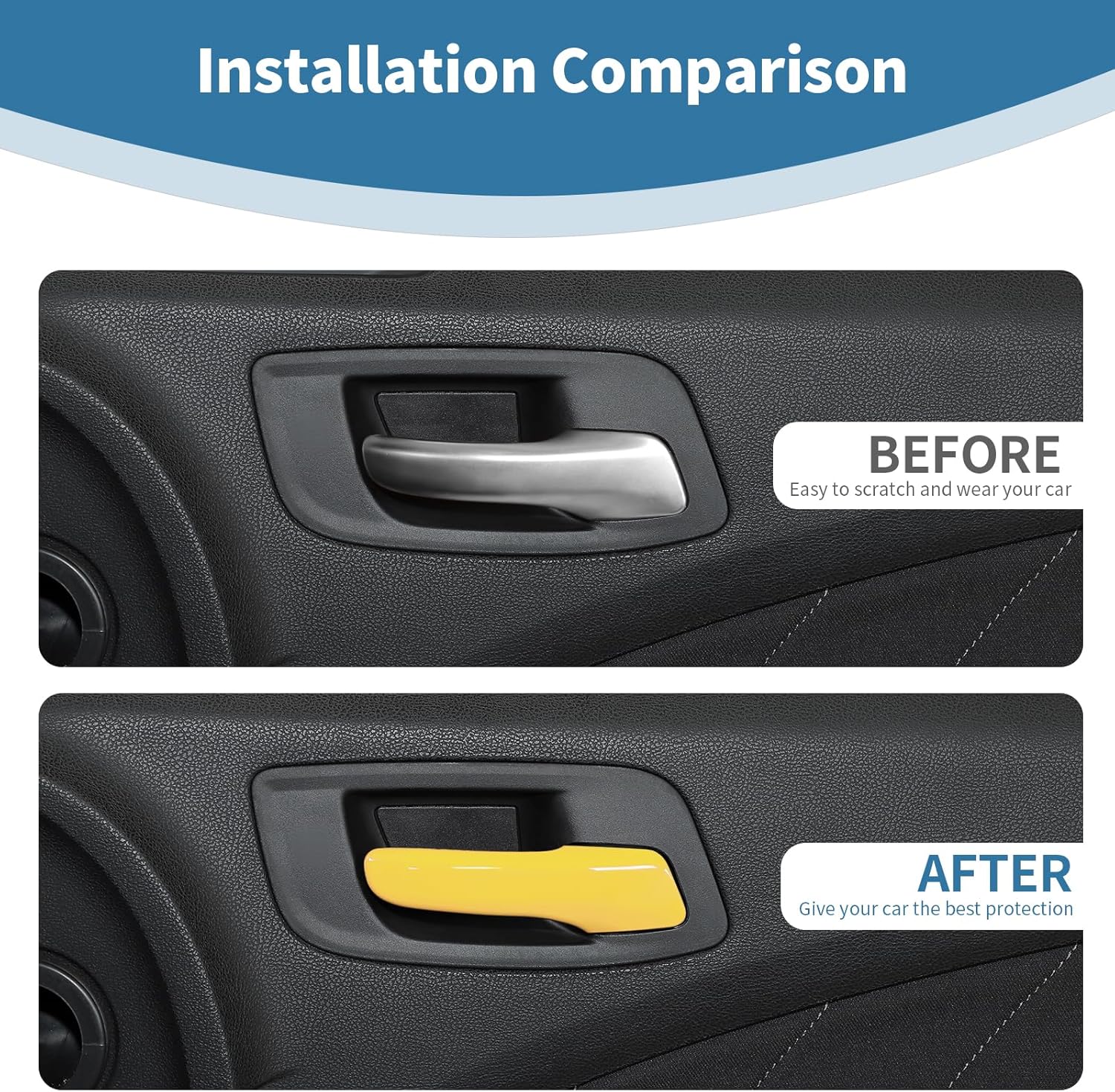 for Charger Inner Door Handle Trim Fit for Dodge Charger/Chrysler 300C 2011-2023 Yellow Interior Accessories 4pcs