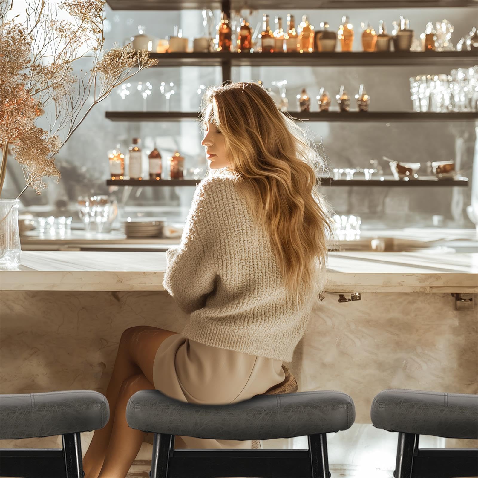 Snapklik.com : Sophia & William Counter Stools Set Of 2, Saddle Stools ...