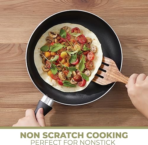 Miniatura 3 de OOZi Juego de cuchara de madera para cocinar, juego de utensilios de madera de acacia de 6 piezas con soporte para cuchara, cucharas antiadherentes