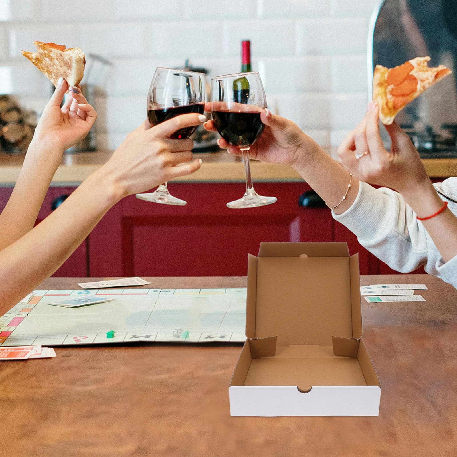 Scatole per Pizza Kraft Bianca 30 Pezzi Coperchio, Sicure per Alimenti e Resistenti, e Trasportare Pizza e Alimenti Caldi