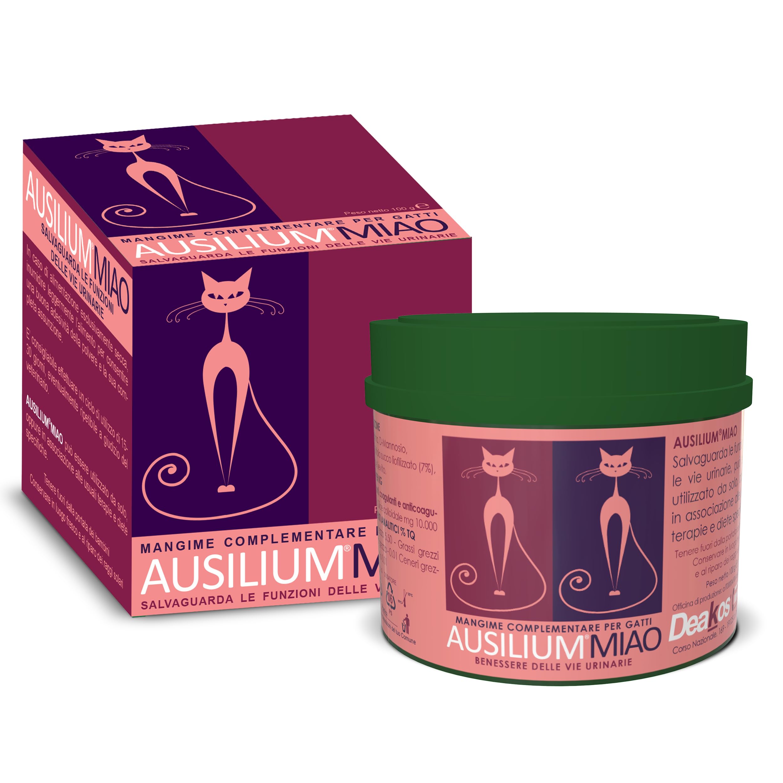 Ausilium Miao in Polvere 200g - Integratore Gatto per il Benessere delle Vie Urinarie - Con D-Mannosio Puro e Morinda Citrifolia - Integratore per Gatto Senza Glutine e Lattosio