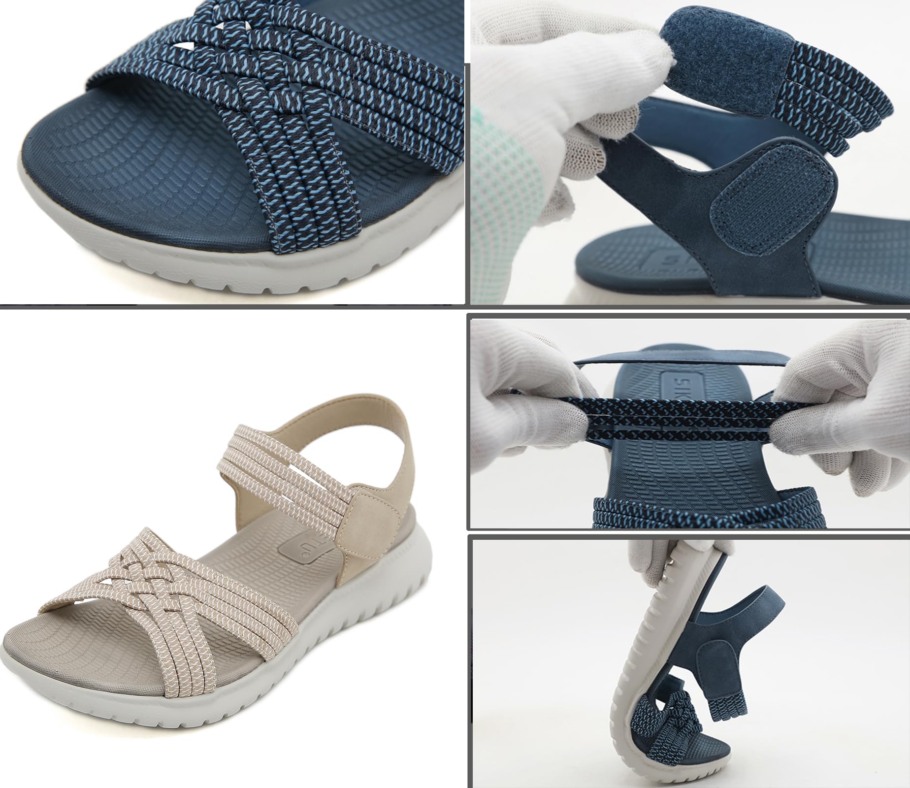 Meik Mangni Damen Sandalen Sommer Wandersandalen Freizeit Plateau rutschfeste Sandaletten Sportsandalen Wanderschuhe für Sport Strand 35-42 EU