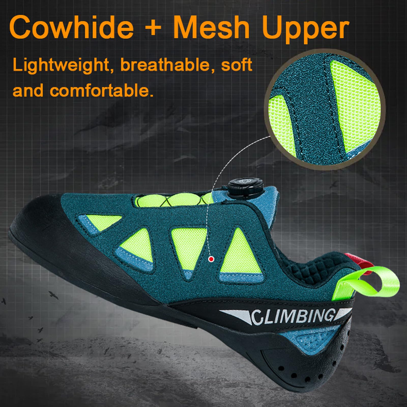 Scarpe Arrampicata per Principianti,Scarpe da Boulder,Scarpe da Arrampicata Indoor e Outdoor,Antiscivolo,Leggere,Adatto ai Principianti del Bouldering e dell'arrampicata Indoor