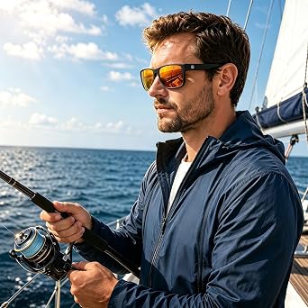 DUCO Polarized Square Sunglasses for Men Women UV400 Protection Lightweight Sun Glasses for Driving Outdoor Sports 6288