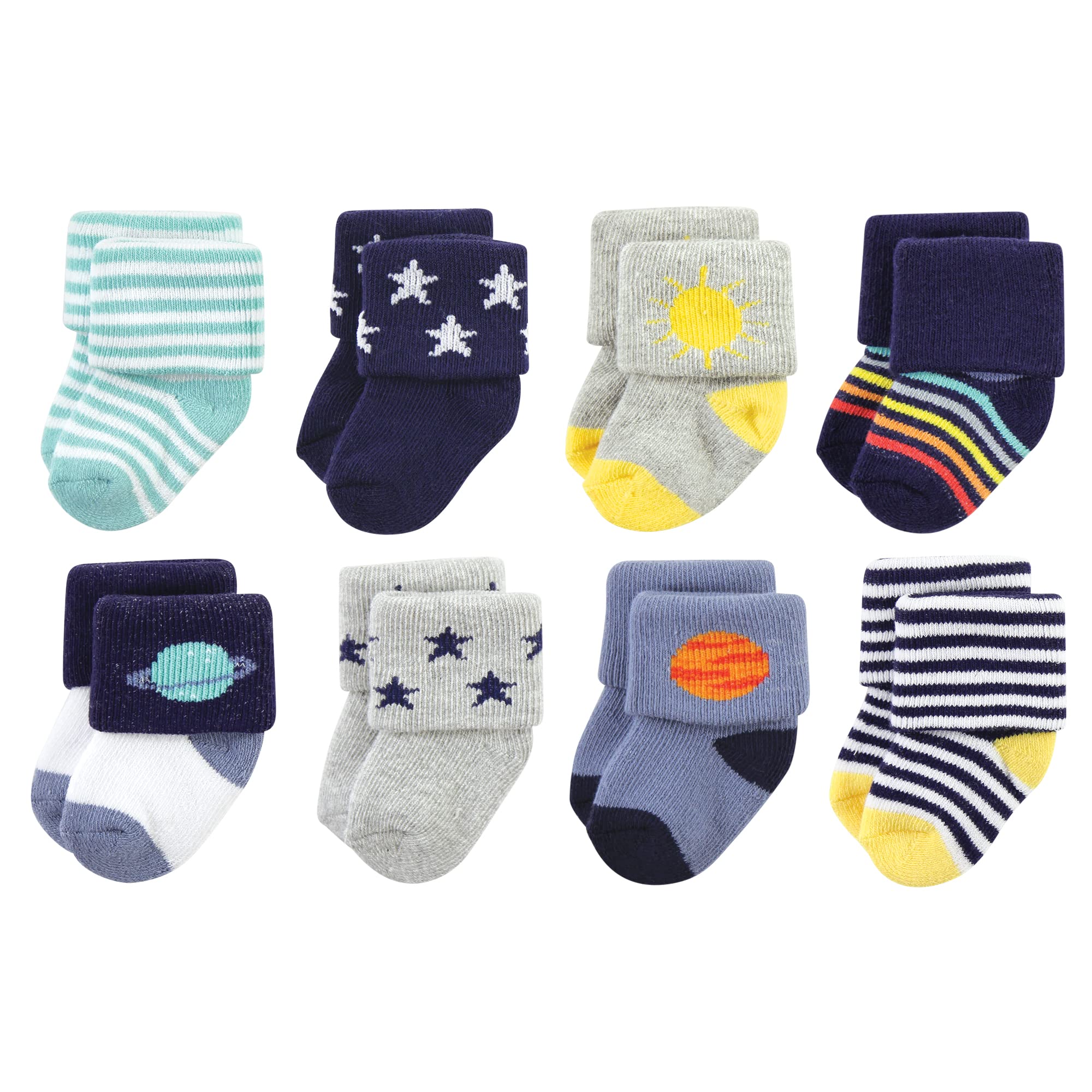 Hudson Baby Baby 8-pack Cotton Rich Newborn and Terry Socks